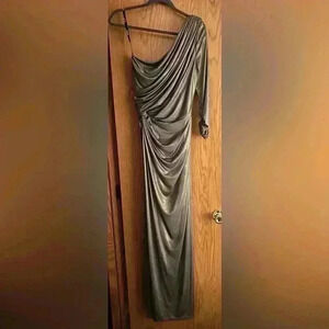 Tadashi Shoji Metallic Gathered waist gown Women’s Small